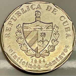 25 Centavos / Cents Republic of Cuba.